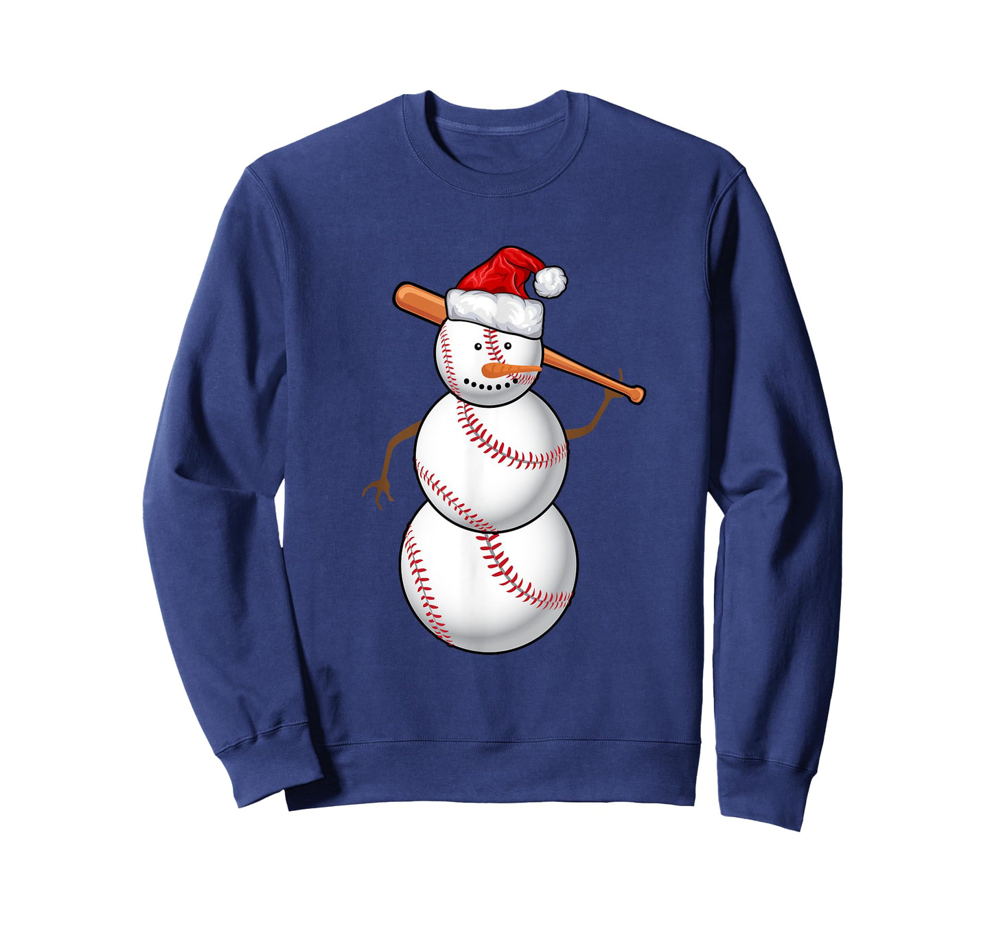 Baseball Fan Snowman Funny Christmas Gift T-Shirt