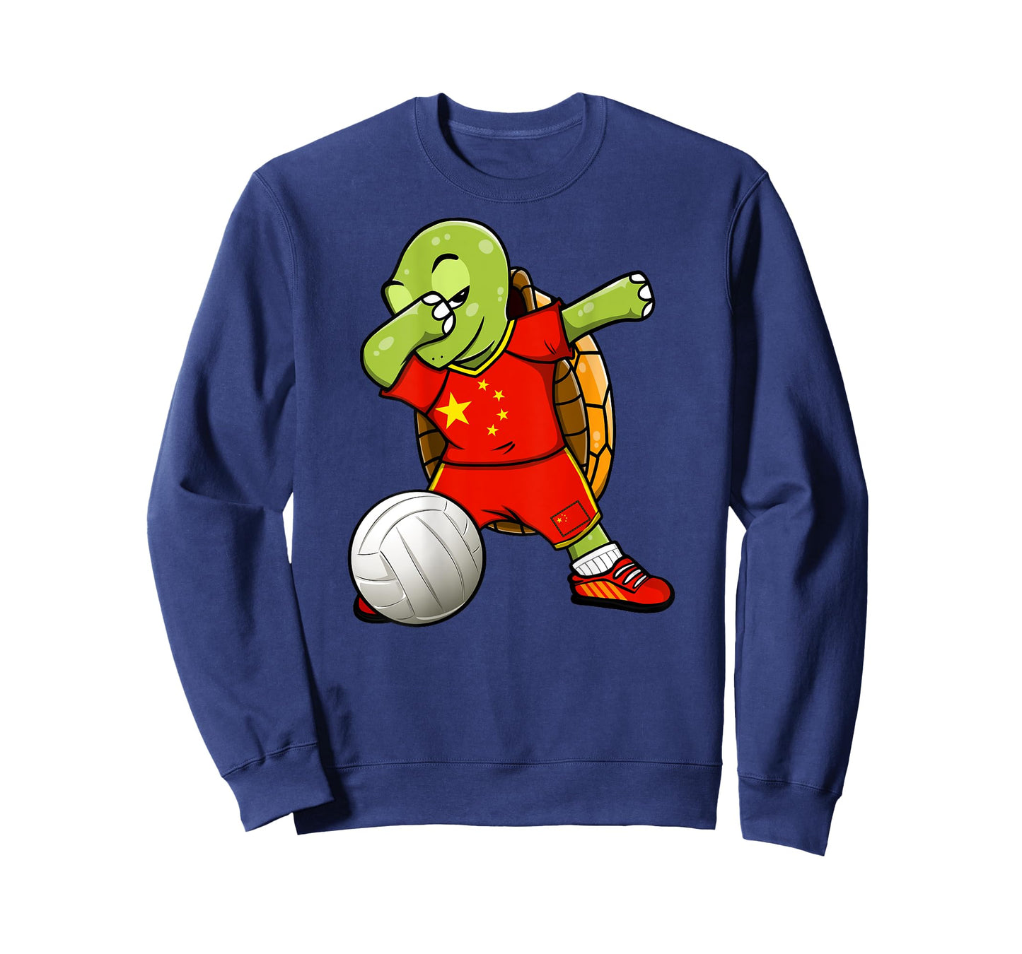 Dabbing Turtle China Volleyball Fans Jersey Chinese Flag T-Shirt