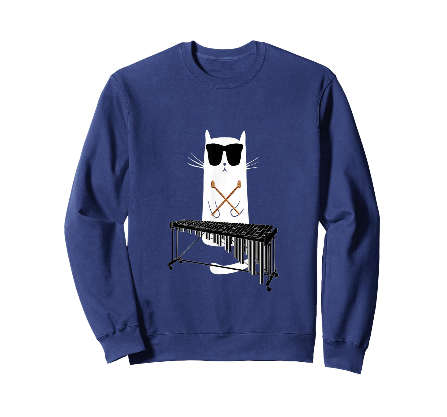 Funny Cat Wearing Sunglasses Playing Marimba T-Shirt