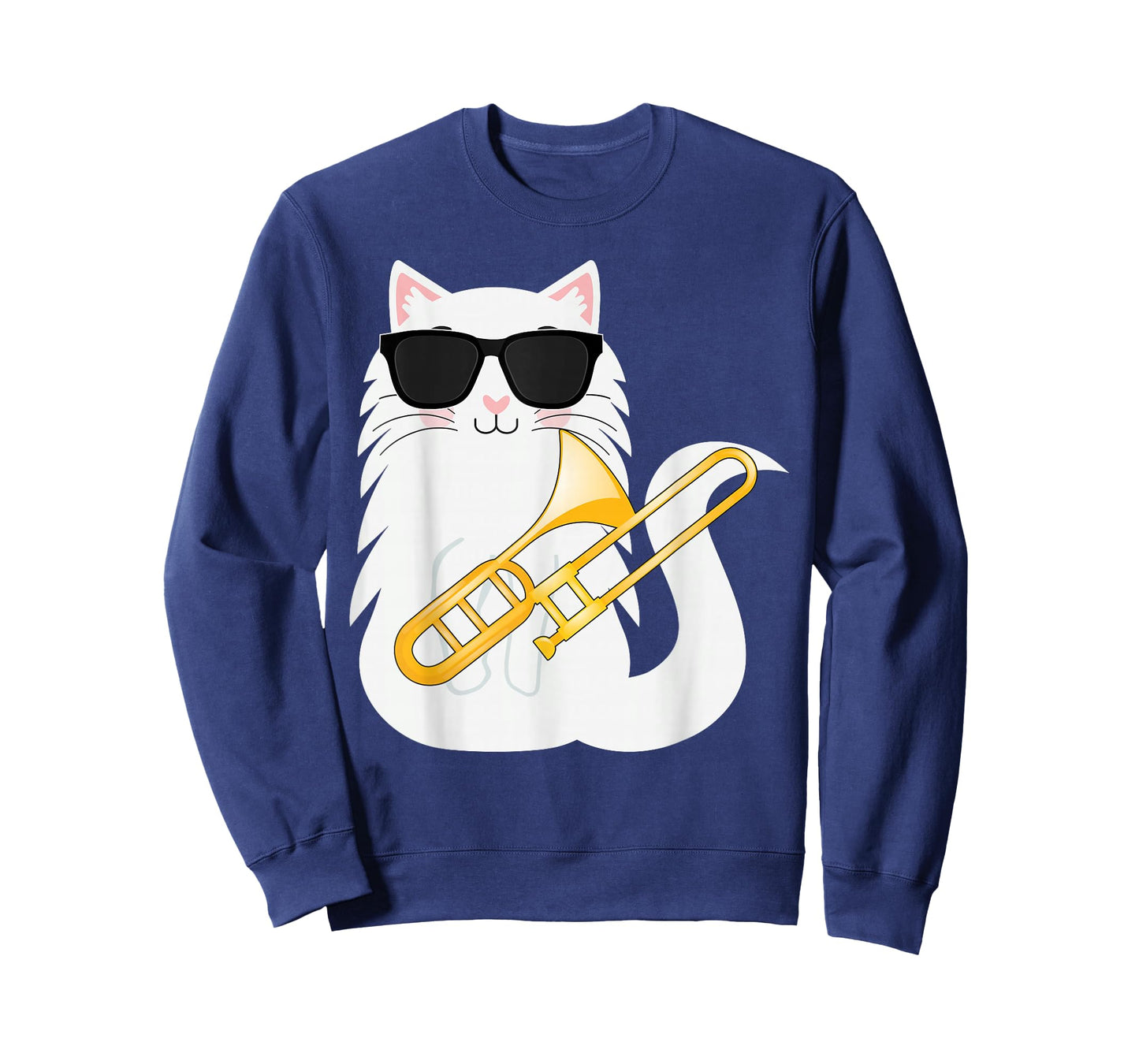 Funny Cat Wearing Sunglasses Playing Trombone T-Shirt