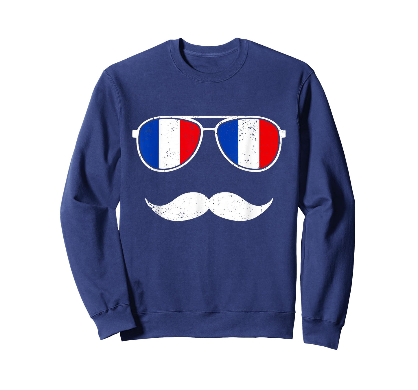 France Flag Retro Sunglasses Mustache Funny French Boys T-Shirt