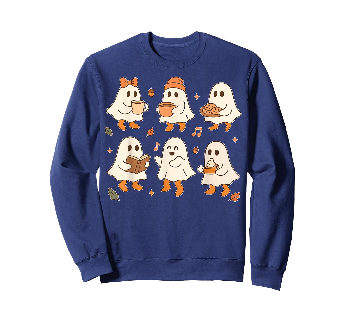 Cute Ghost Halloween Shirts For Women Vintage Fall Coffee T-Shirt