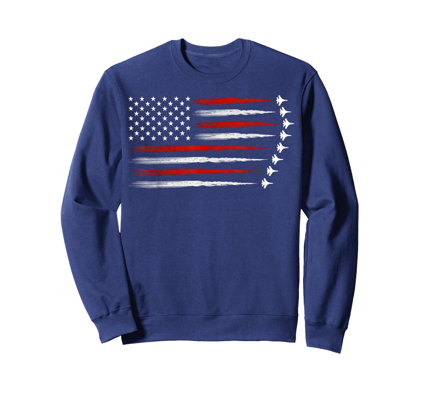 American Patriotic Fighter Jets USA Flag Waving 4th of July T-Shirt