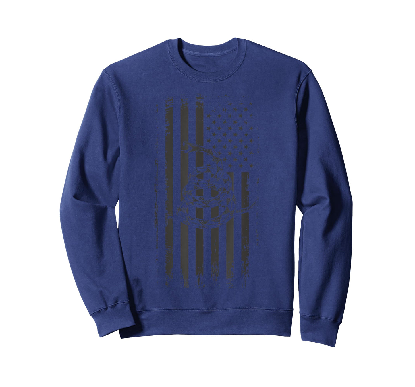 American Flag & Snake Patriotic Shirt Stealth Black T-Shirt