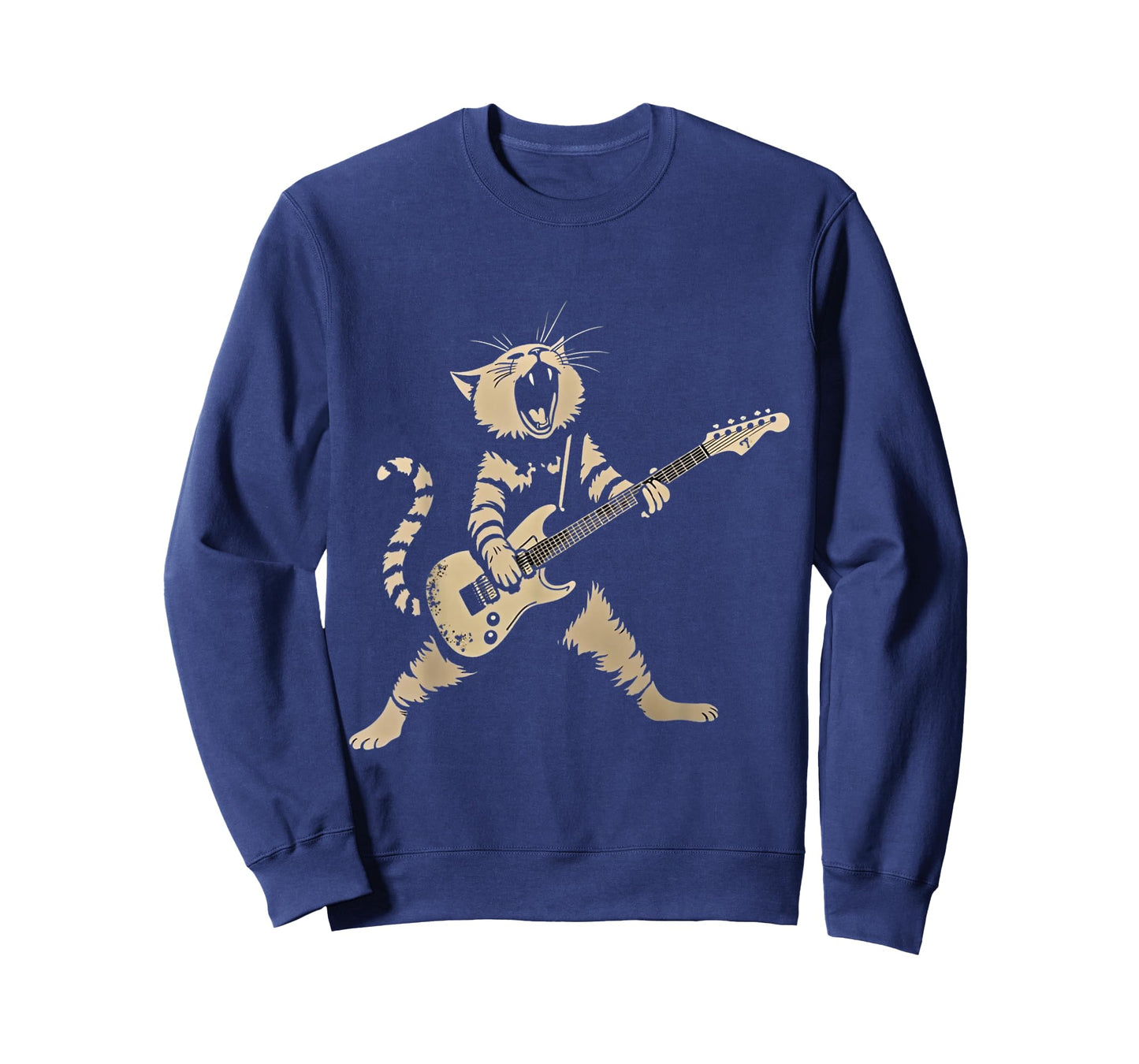 Cat Playing Guitar Rock Star Rock and Roll For Men Women Kid T-Shirt