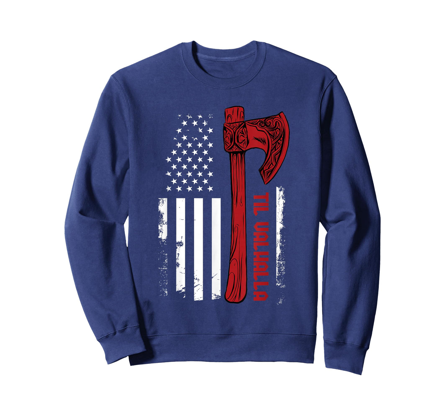 American Viking Axe Flag - Til Valhalla - Norse Mythology T-Shirt Small