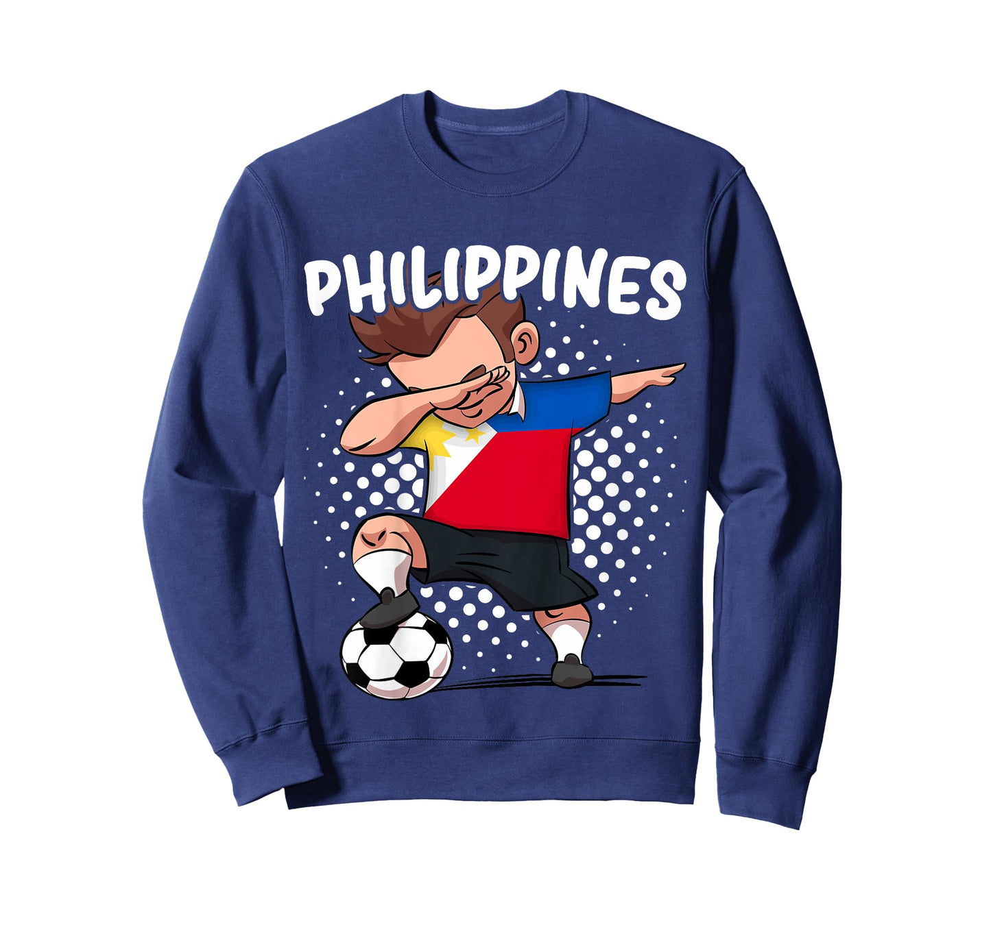 Kids Funny Dab Soccer T-Shirt for Kids Philippines Flag Filipino