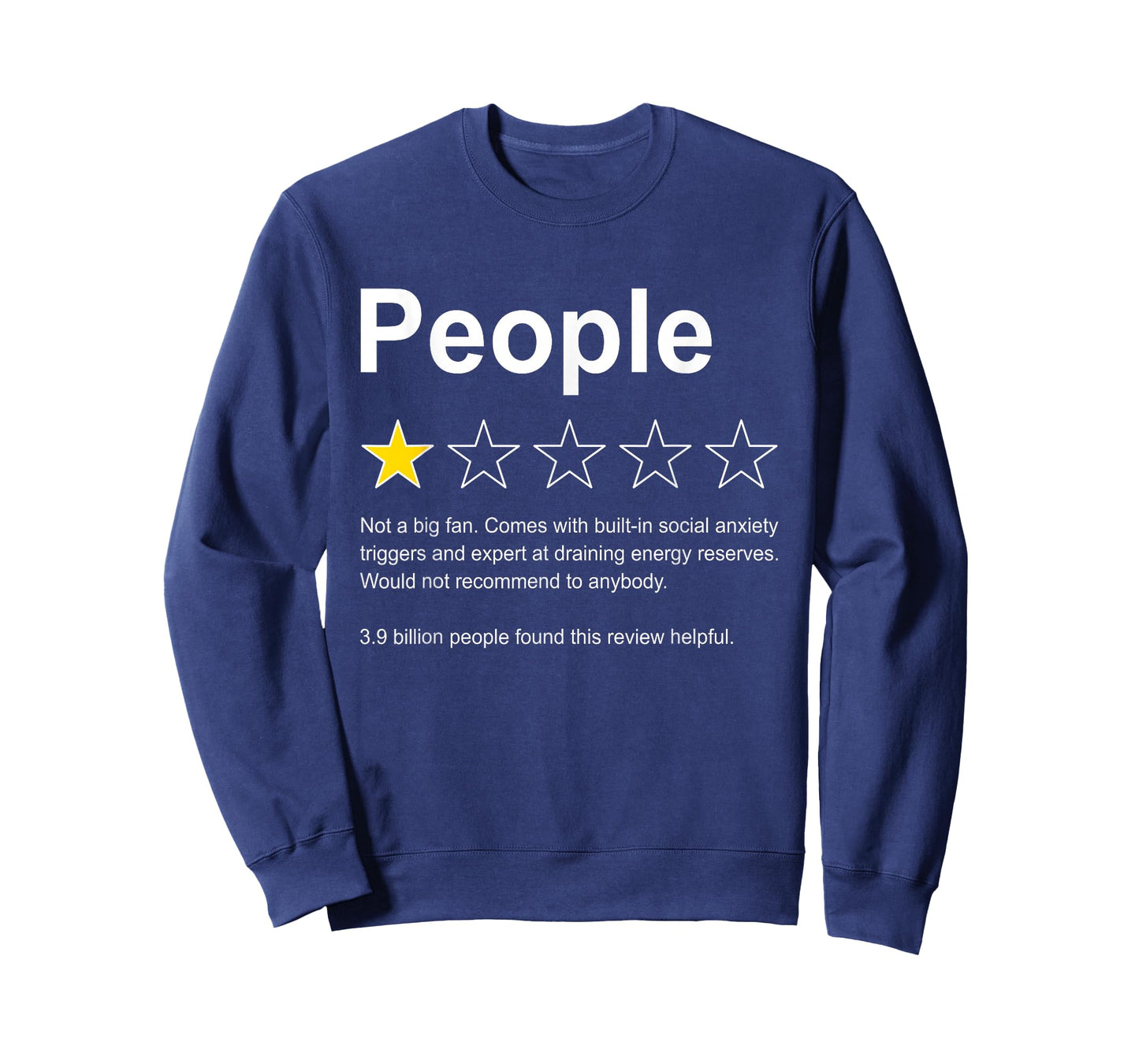 People One Star Rating Would Not Recommend Funny Introverts T-Shirt