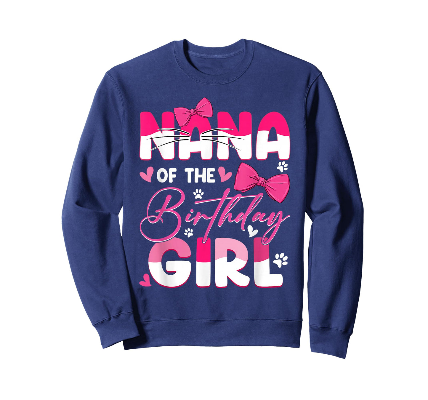 Nana Of The Birthday Girl Cat Kitty Family Matching T-Shirt