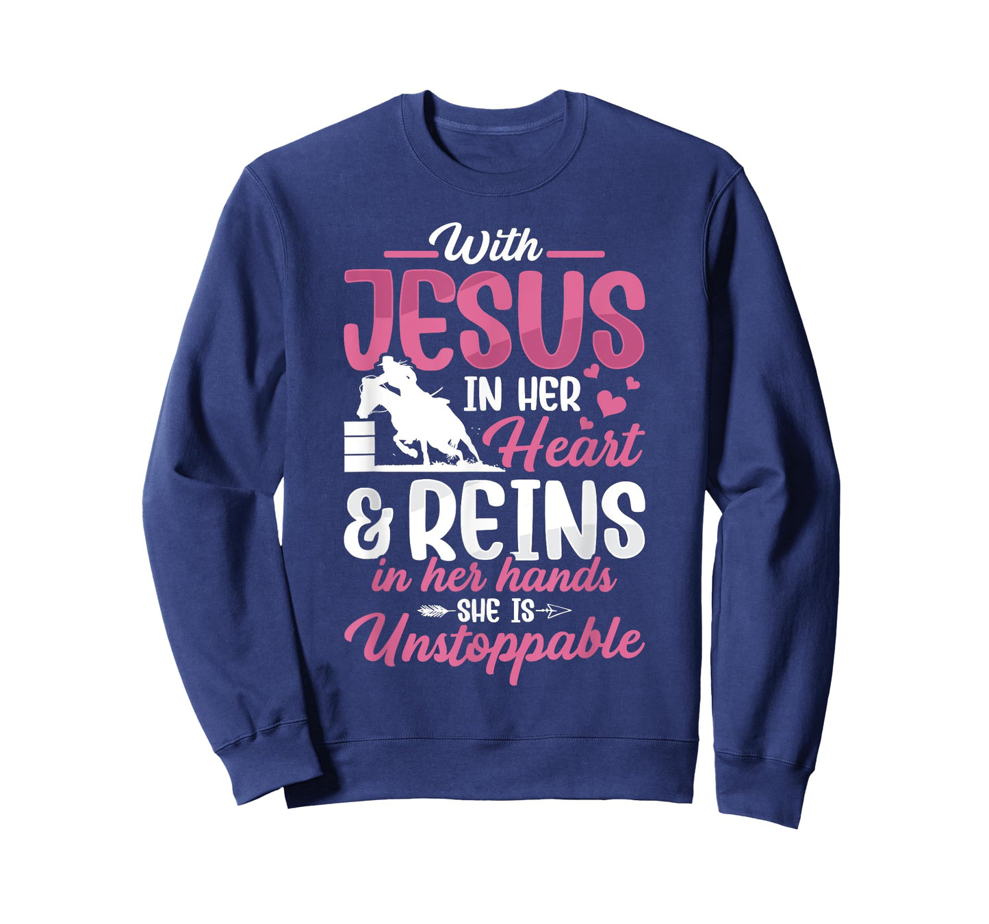 With Jesus Barrel Racer Race Barrel Racing Horse Rodeo Women T-Shirt