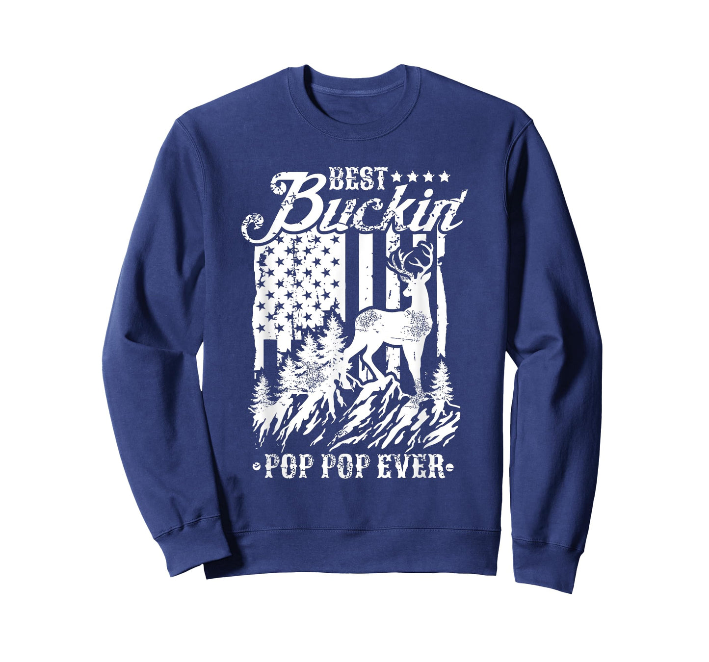 Best Buckin Pop Pop Ever Shirt Deer Hunting American Flag T-Shirt for Men