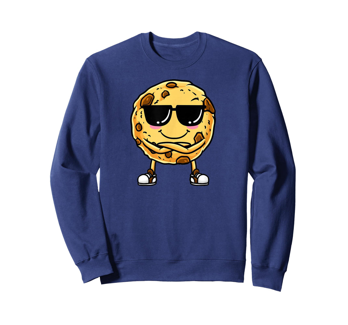 Chocolate Chip Cookie With Sunglasses Design T-Shirt