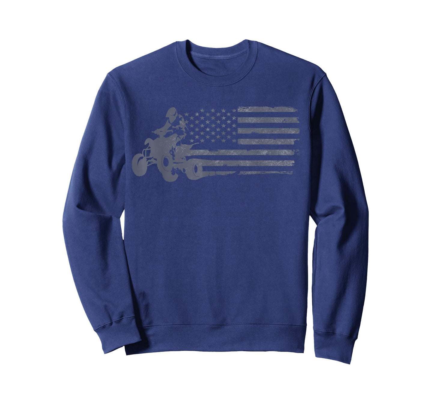 ATV Quad Four Wheeler Bike Rider American Flag Distressed T-Shirt