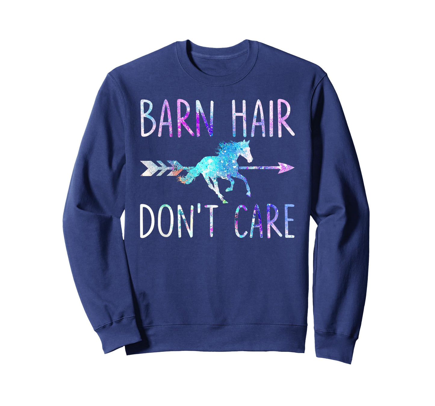 BARN HAIR DON'T CARE Love Horse Riding Equestrian Rider Girl T-Shirt