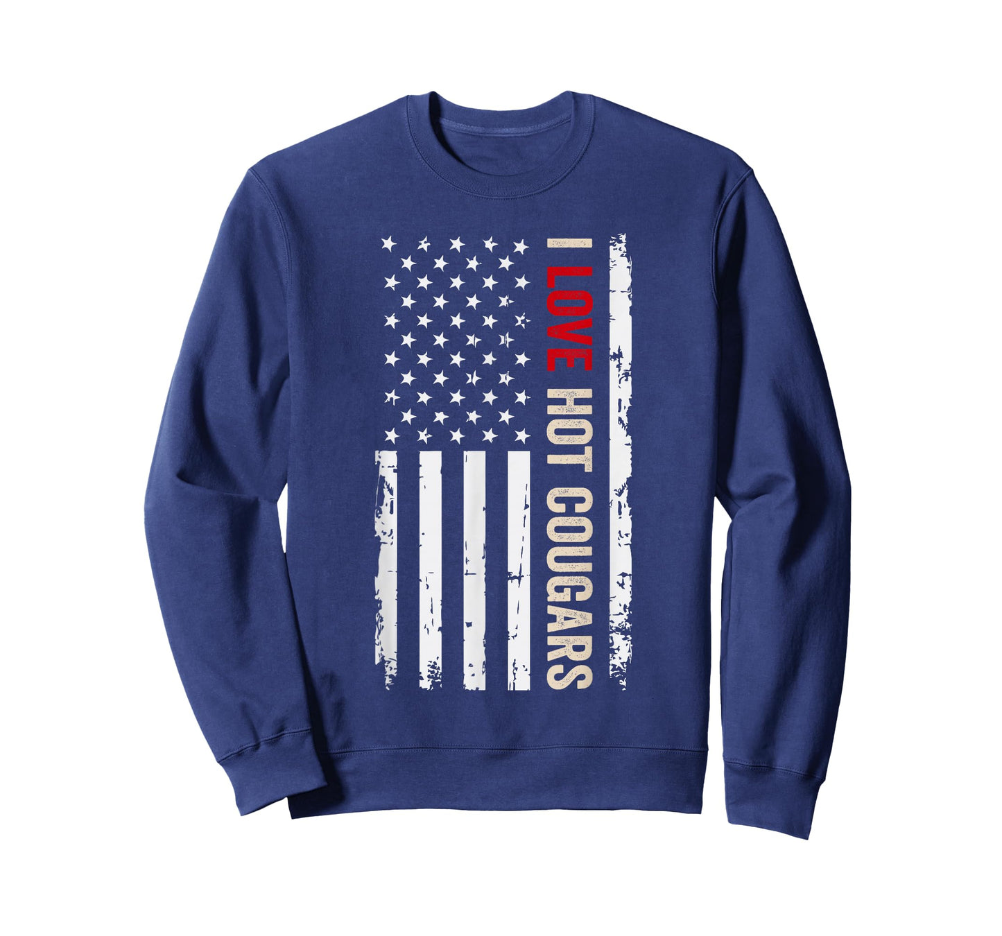 I Love Hot Cougars American USA Flag T-Shirt