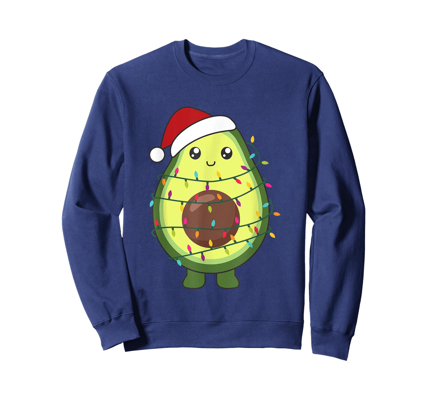 Avocado Christmas Food With Fairy Lights Funny Avocados T-Shirt