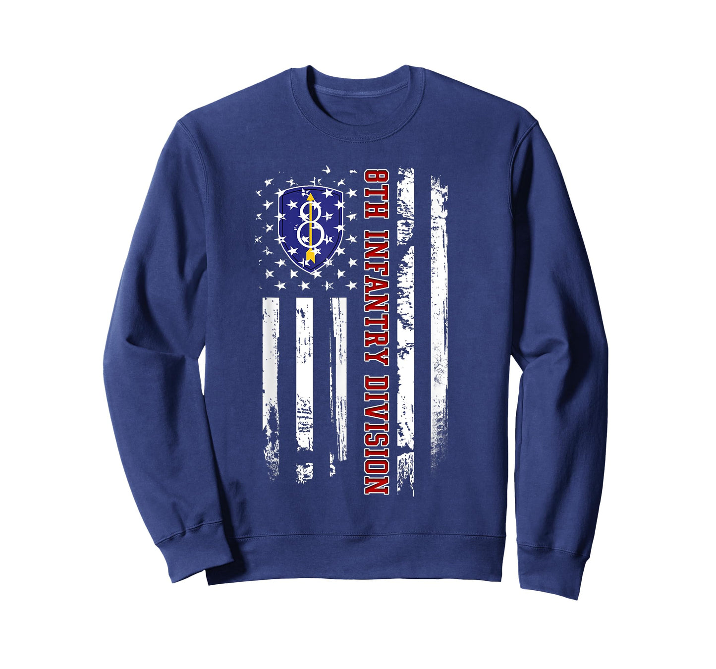 8th Infantry Division Veteran USA Flag Veterans Day Xmas Women Men T-Shirt