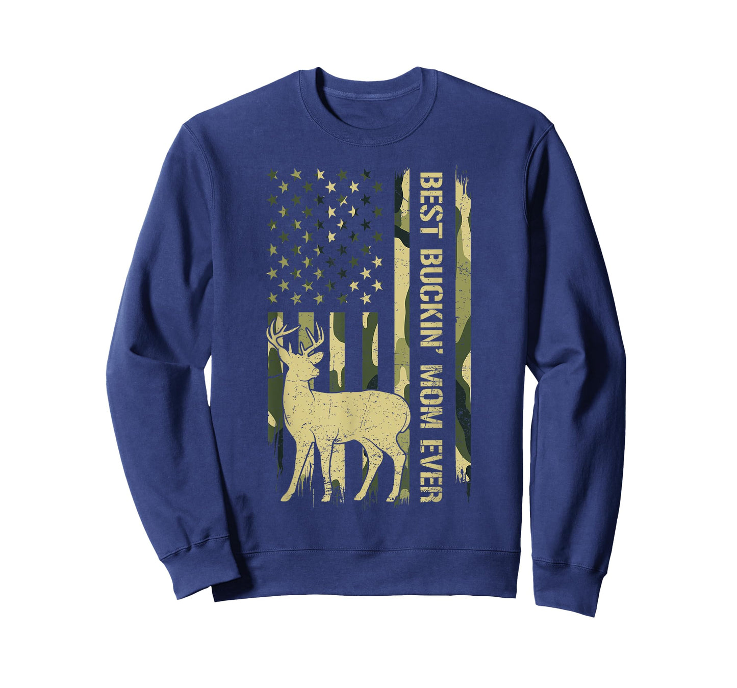 Best Buckin' Mom Ever Camouflage Deer Hunting Flag USA T-Shirt