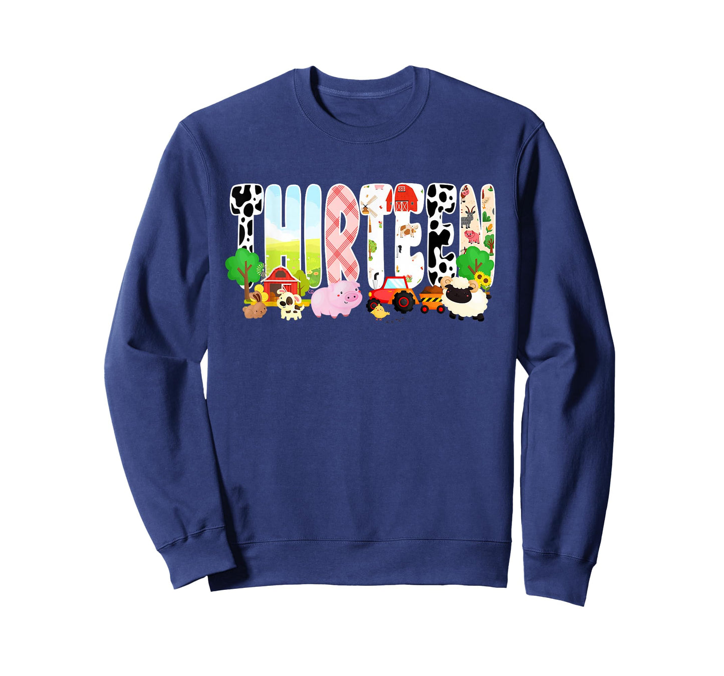 13 Year Old Boy Girl 13th Birthday Farm Animals Theme T-Shirt