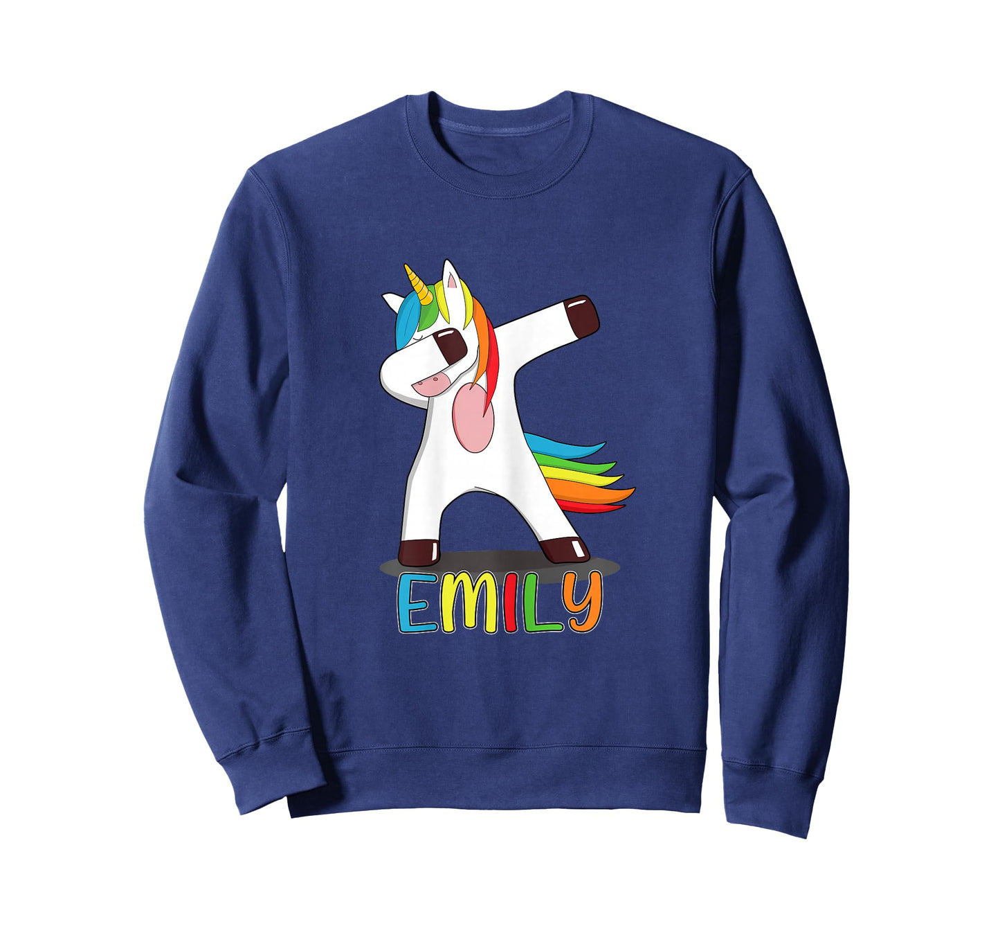 Emily Name - First Name Emily - Colourful Dabbing Unicorn T-Shirt