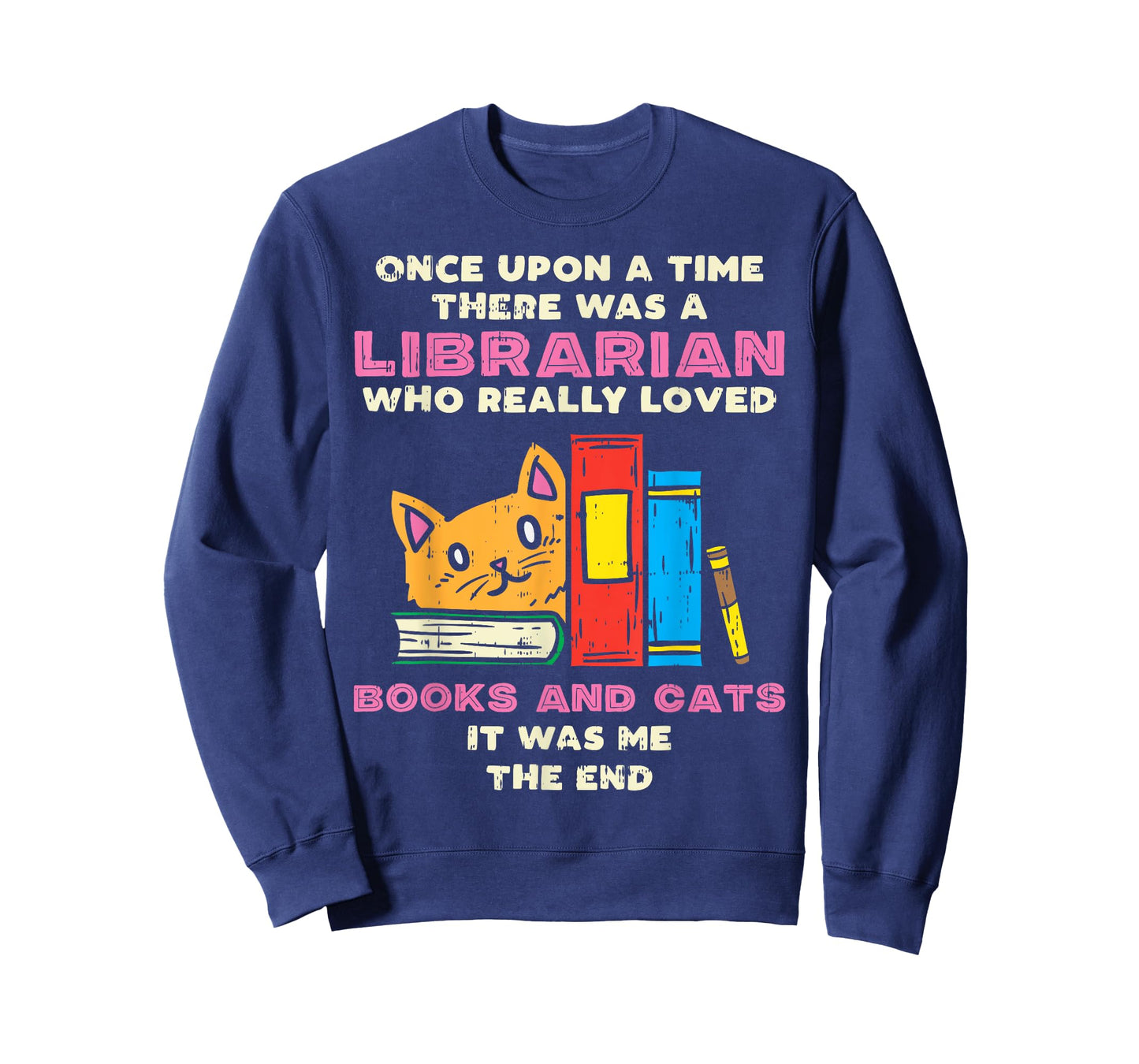 Librarian Books And Cats Funny Pet Lover Library Worker Gift T-Shirt