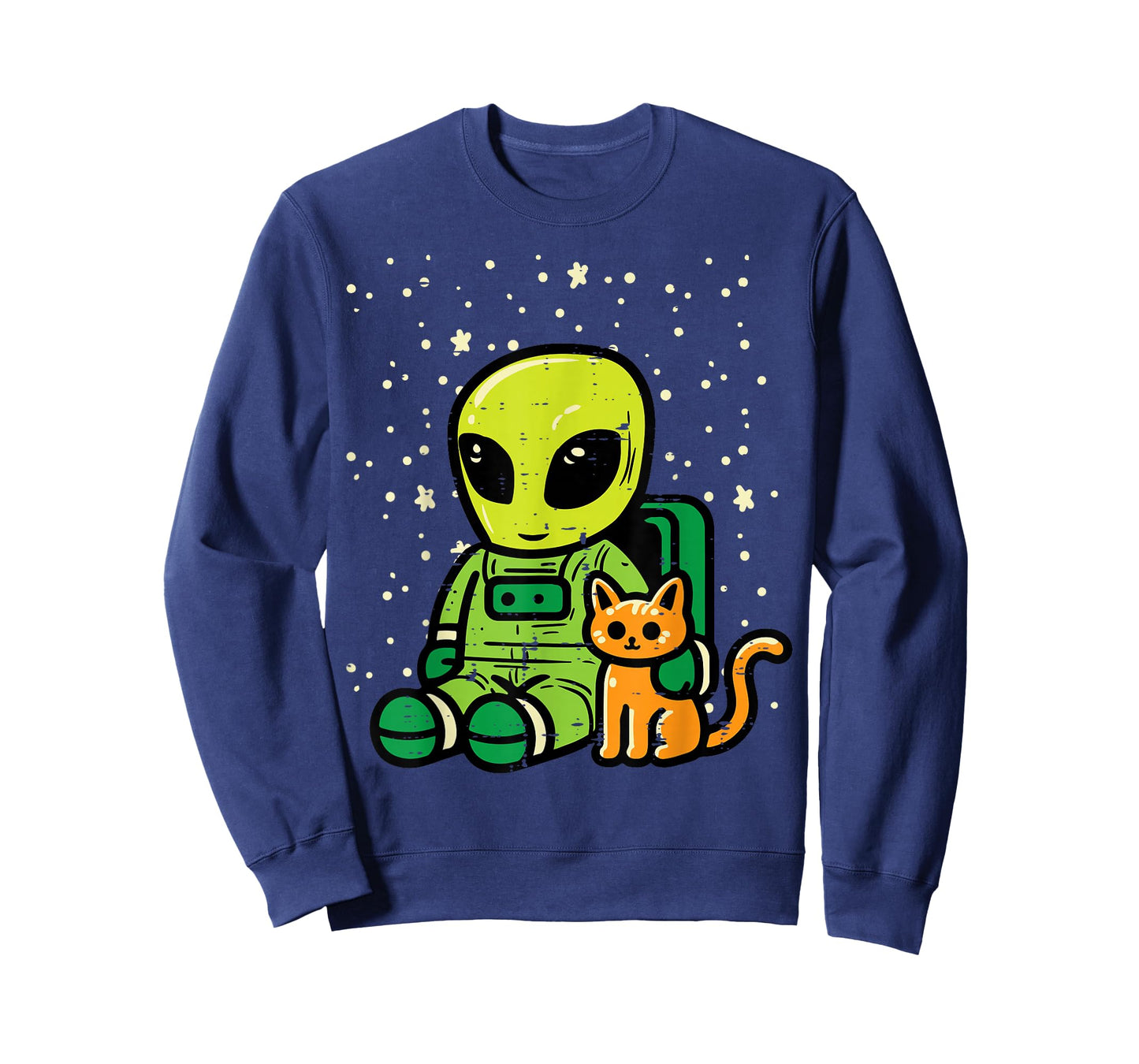 Alien Astronaut Cat Sitting Cute Ufo Girls Boys Kids Women T-Shirt