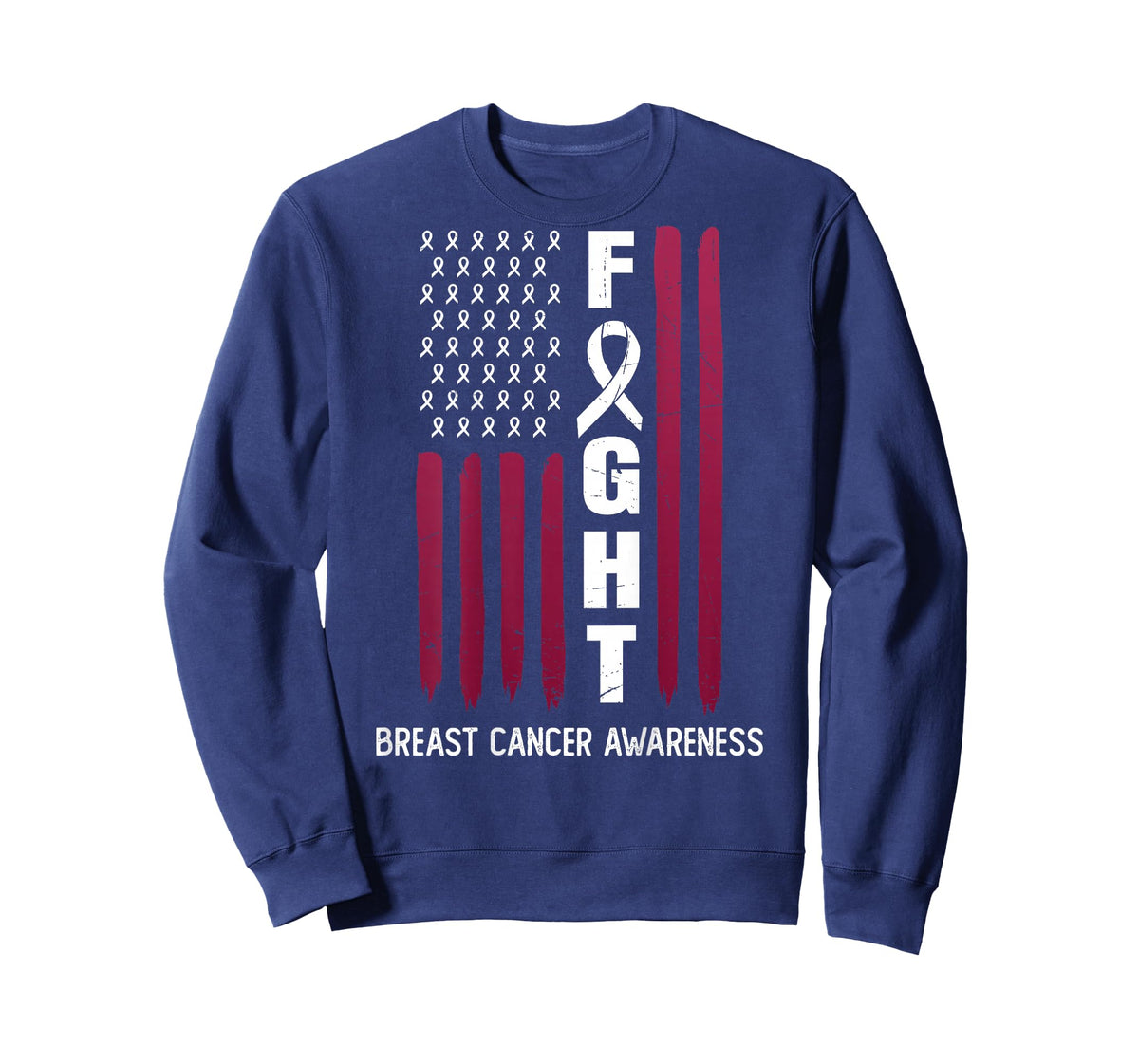 USA Pink Flag Breast Cancer Awareness Month - On Back T-Shirt