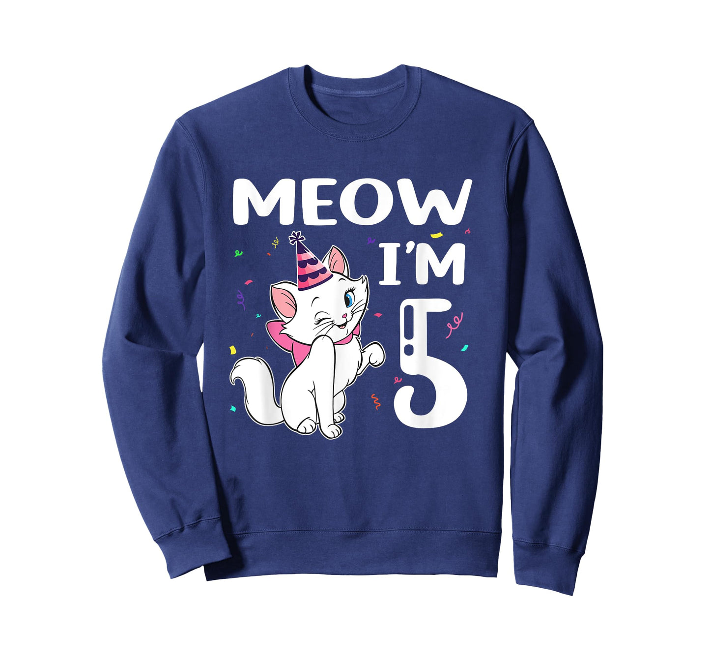 Meow I'm 5 Birthday Cat 5th Birthday Girl T-Shirt