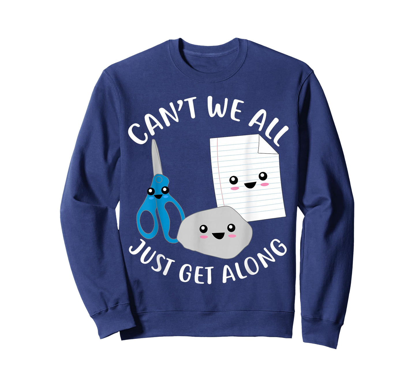 Rock Paper Scissors Funny Kawaii Can't We All Just Get Along T-Shirt