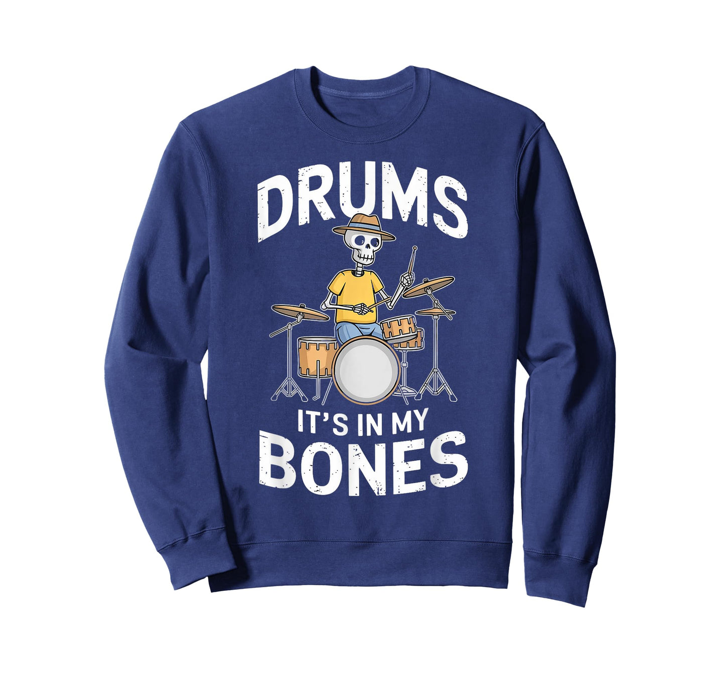 Funny Drummer Skeleton Playing Drums T-Shirt