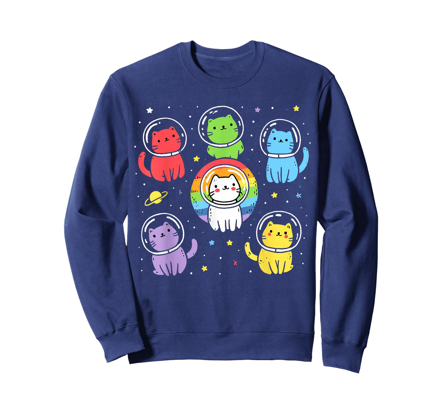 Gay Cats in Space Rainbow Pride Month LGBT Ally T-Shirt