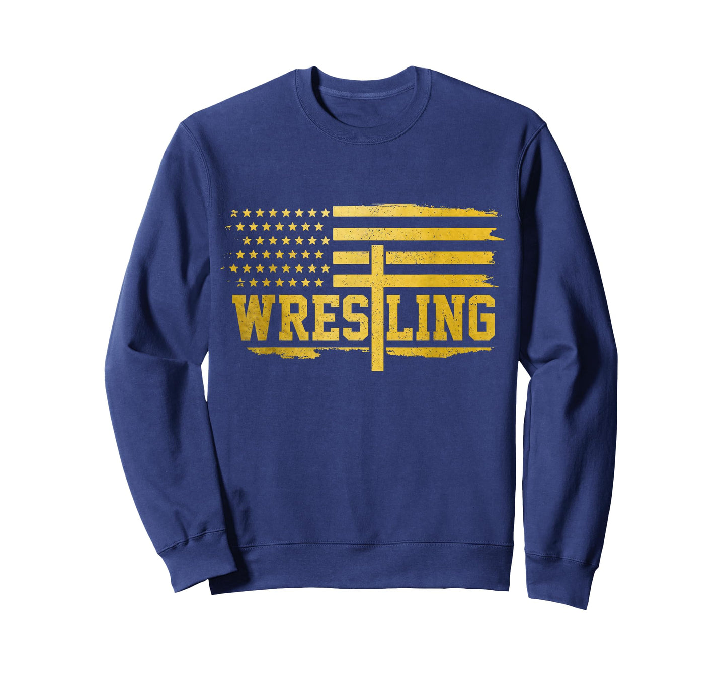 Christian Wrestling American Flag Vintage Patriotic Wrestler T-Shirt