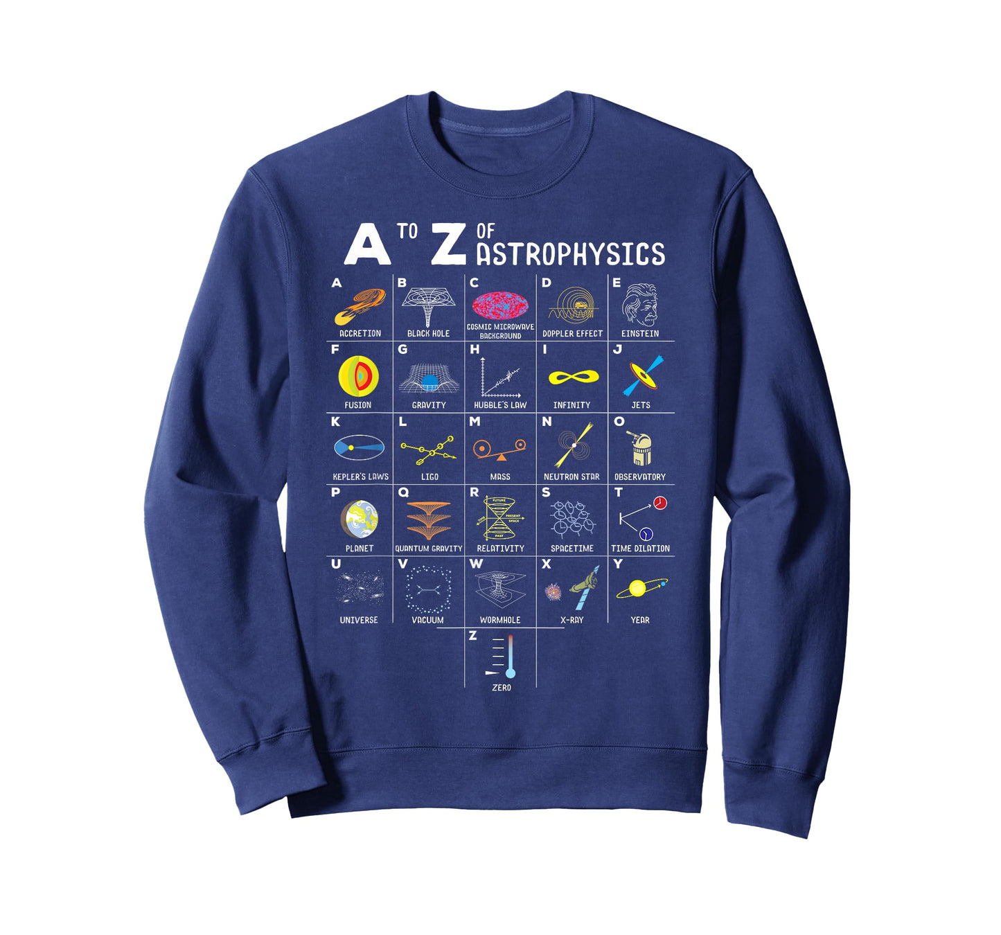 A to Z Funny Astronomy Lovers Astrophysics Astronomers T-Shirt