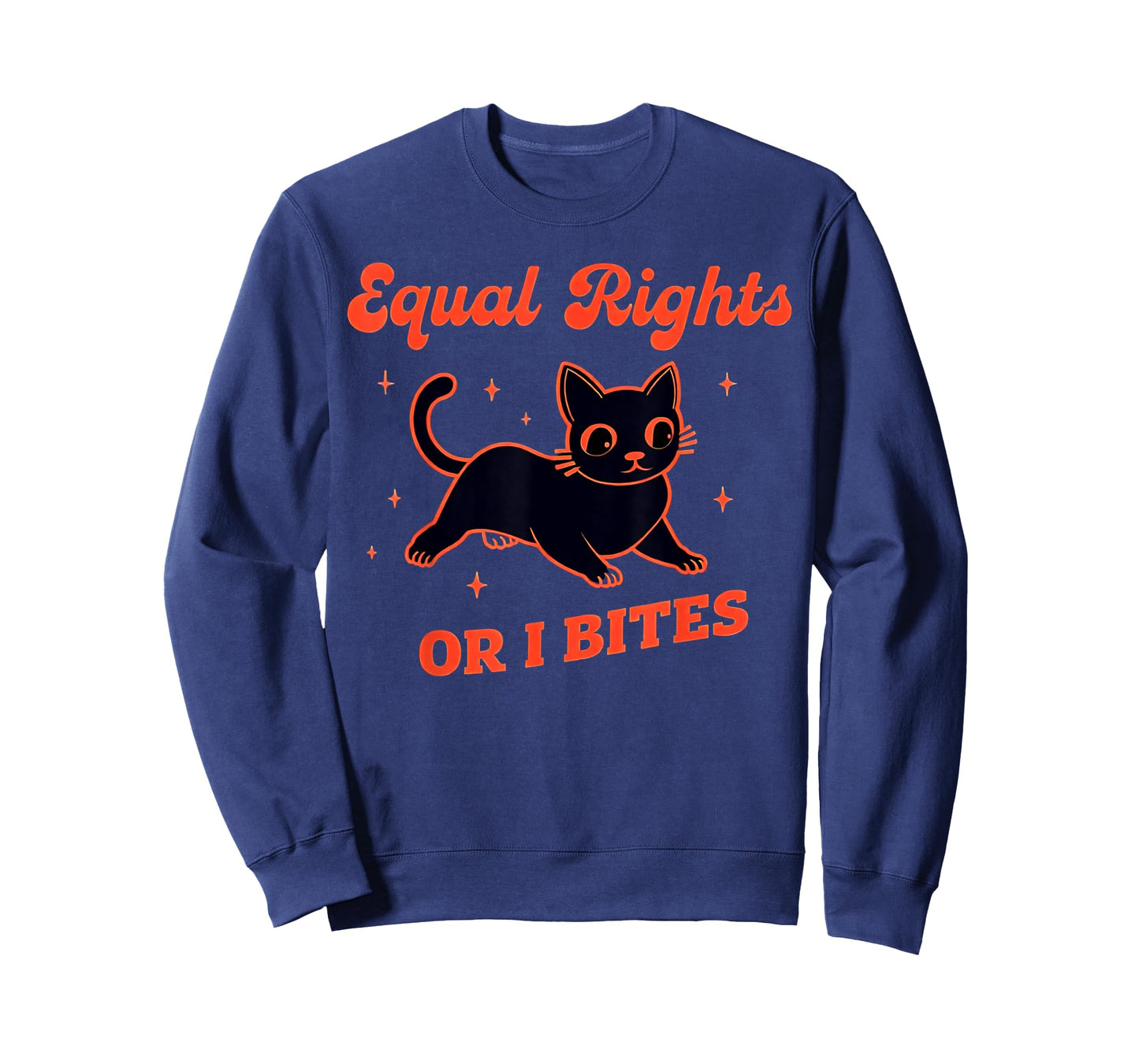 Funny Feminist Cat Equal Rights Or I Bite Equality Feminist T-Shirt for Men Women