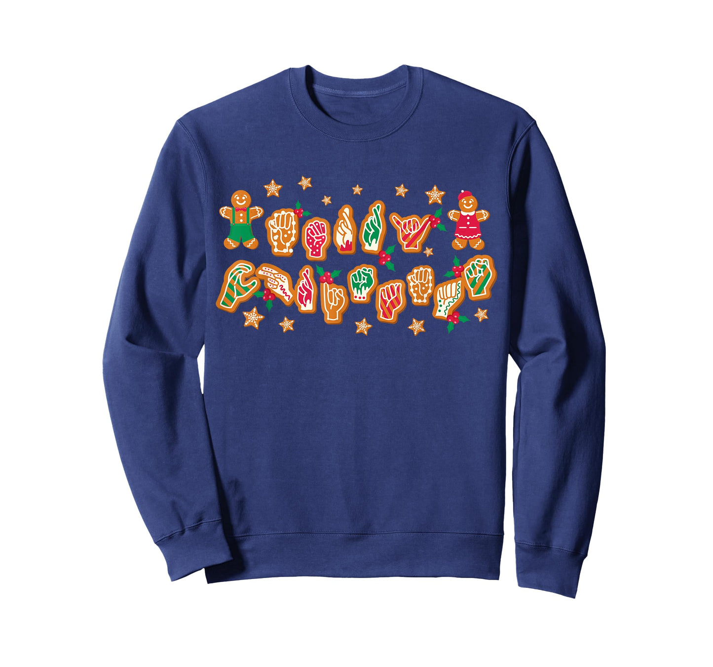 ASL Christmas American Sign Language Gingerbread Hands Deaf T-Shirt