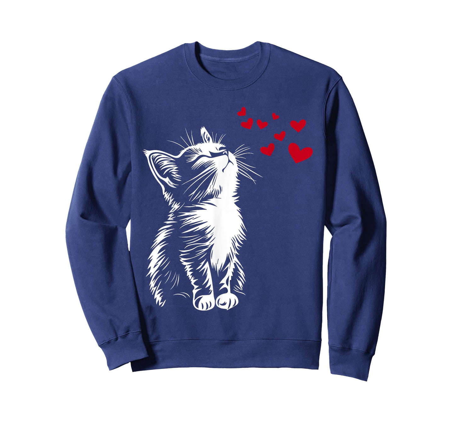 Cute Cat Heart Graphic T-Shirt for Men Women Kids