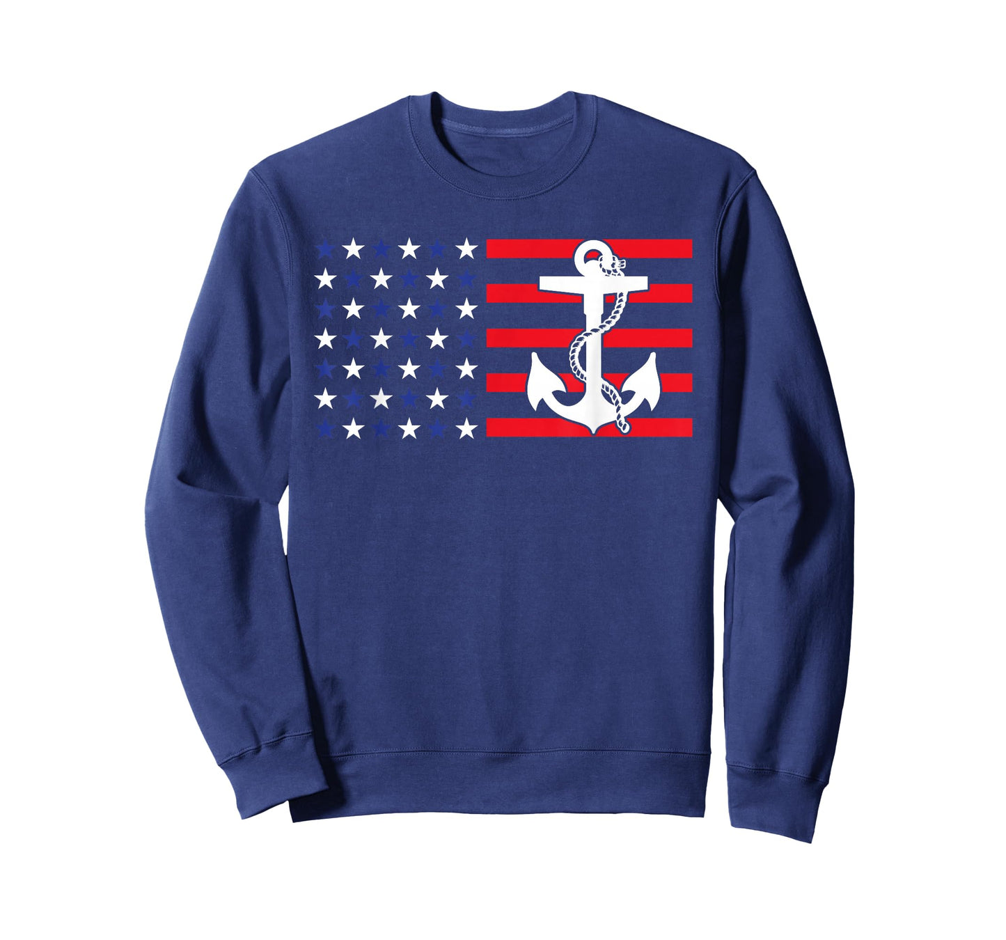 American Flag Anchor Shirt Patriotic Military July Navy USA T-Shirt