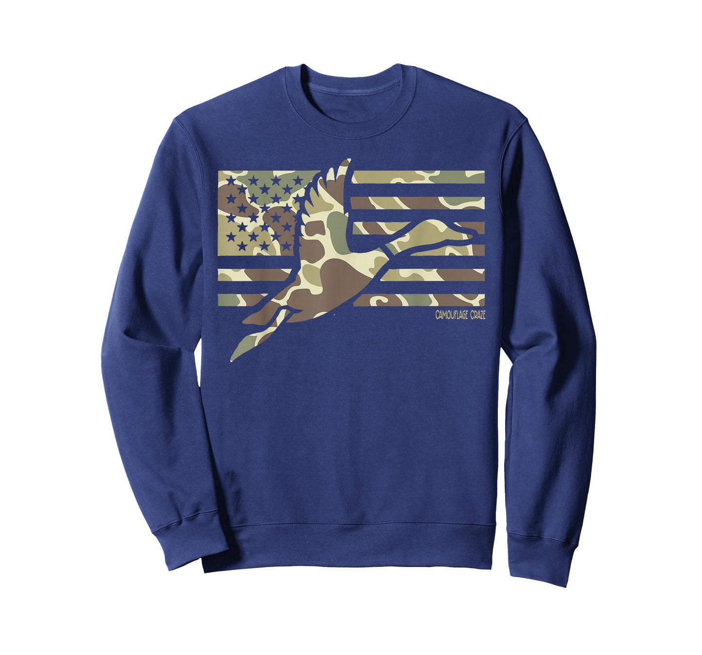 Camo Patriotic Mallard Duck Camouflage Flying Duck Hunting T-Shirt
