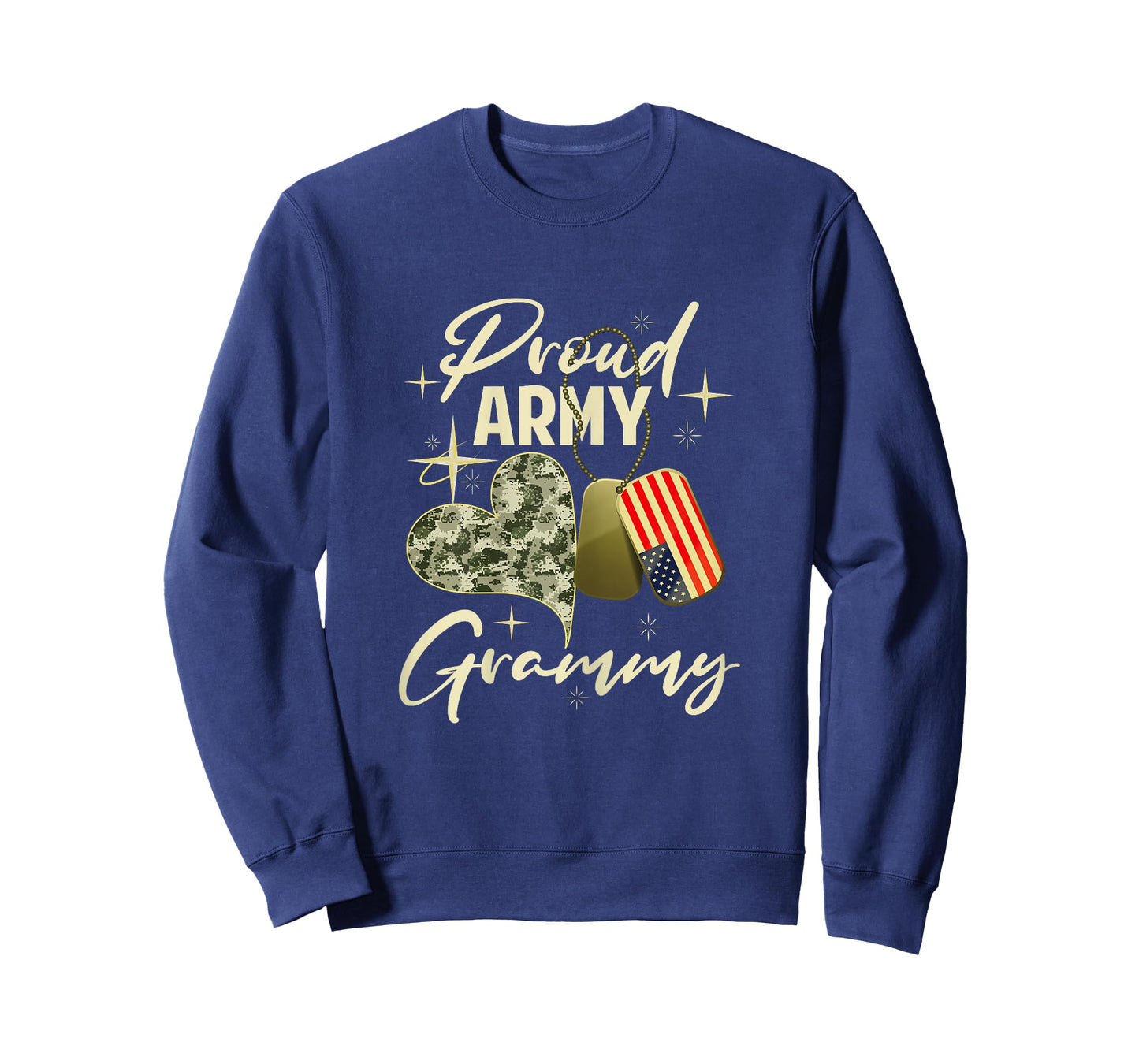 Proud Army Grammy Camouflage Mother's Day Dog Tag US Flag T-Shirt