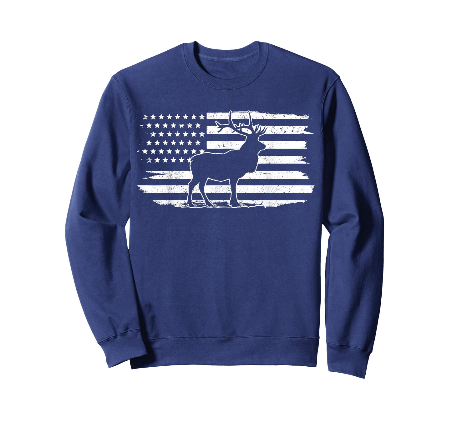 Elk American Flag Buck Deer Hunting Patriotic Hunter Gift T-Shirt