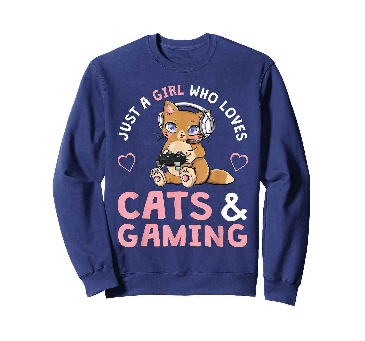 Just A Girl Who Loves Cats and Gaming Cute Gamer Cat T-Shirt Small