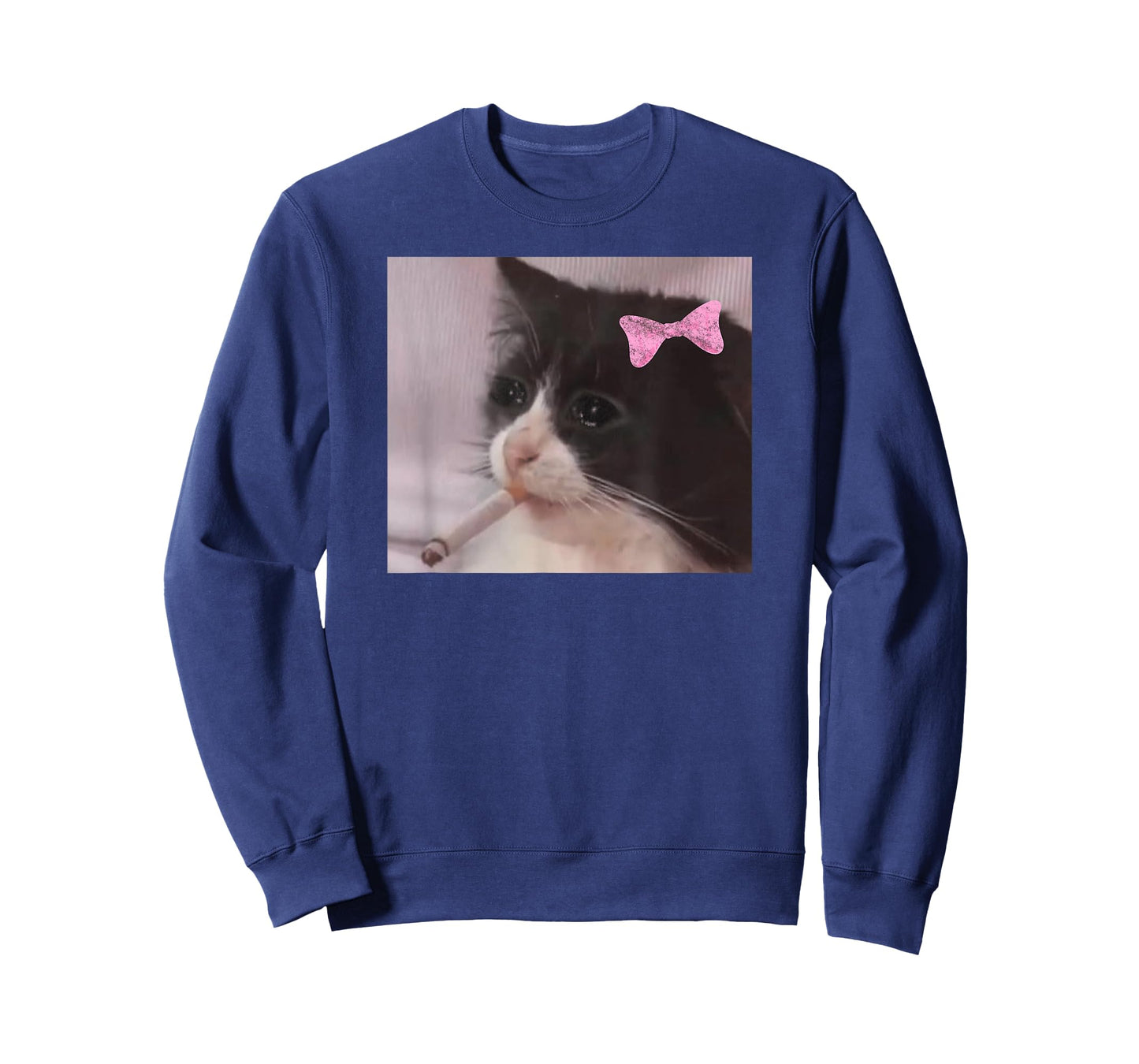 Funny cat smoking cigarette meme girl gen z joke T-Shirt
