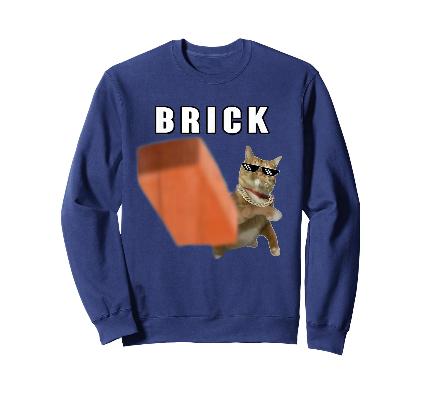 Funny Cat Throwing Brick Silly Cats Meme Brainrot Cat Lover T-Shirt for Men Women
