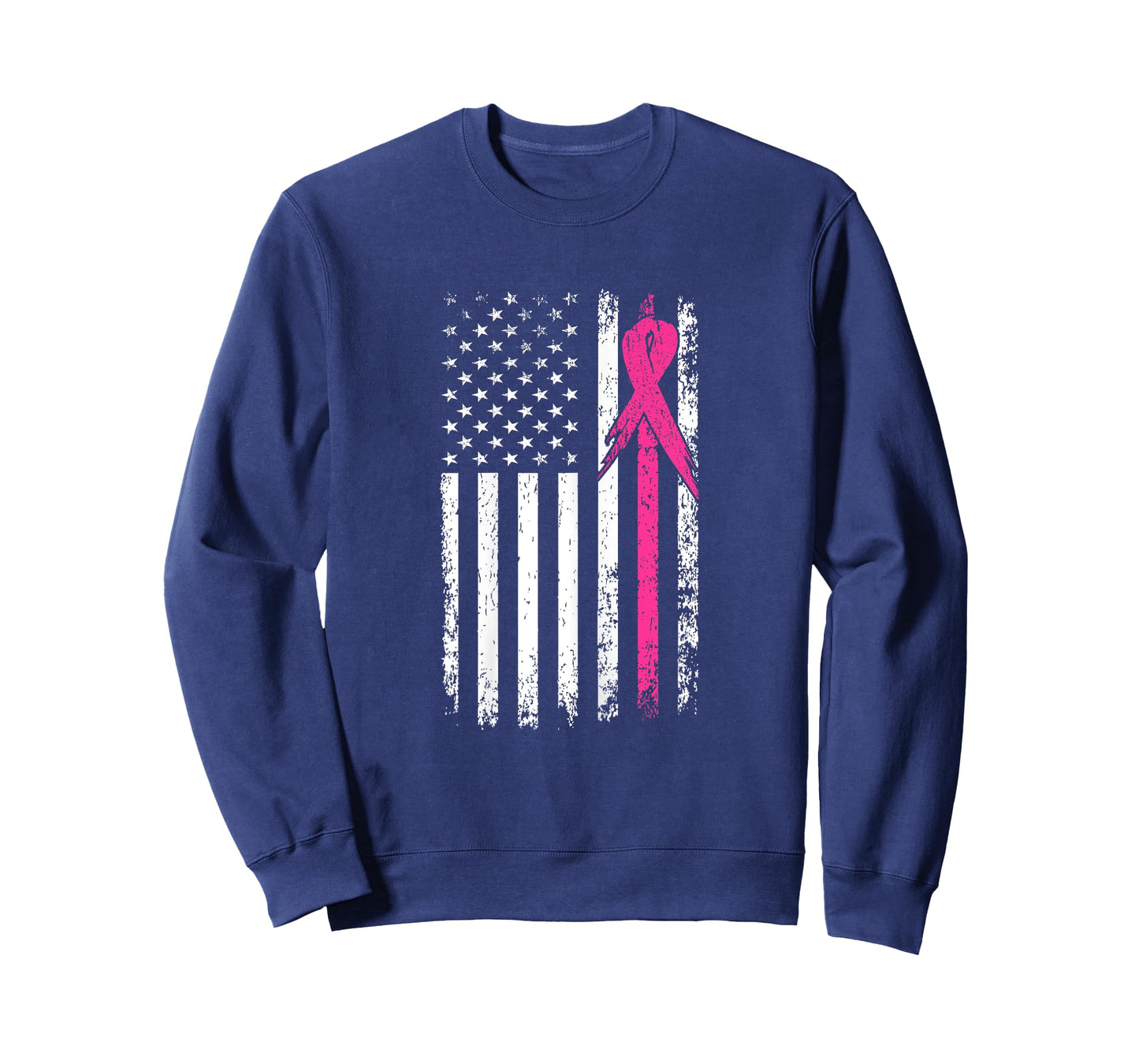 American Flag Pink Ribbon Breast Cancer Awareness Month Women T-Shirt