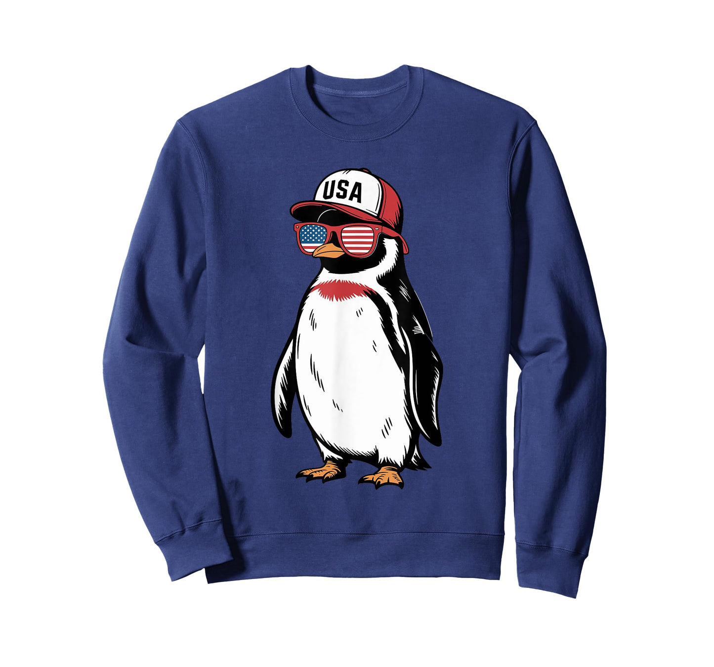 Cool Penguin USA Flag Sunglasses Independence 4th of July T-Shirt