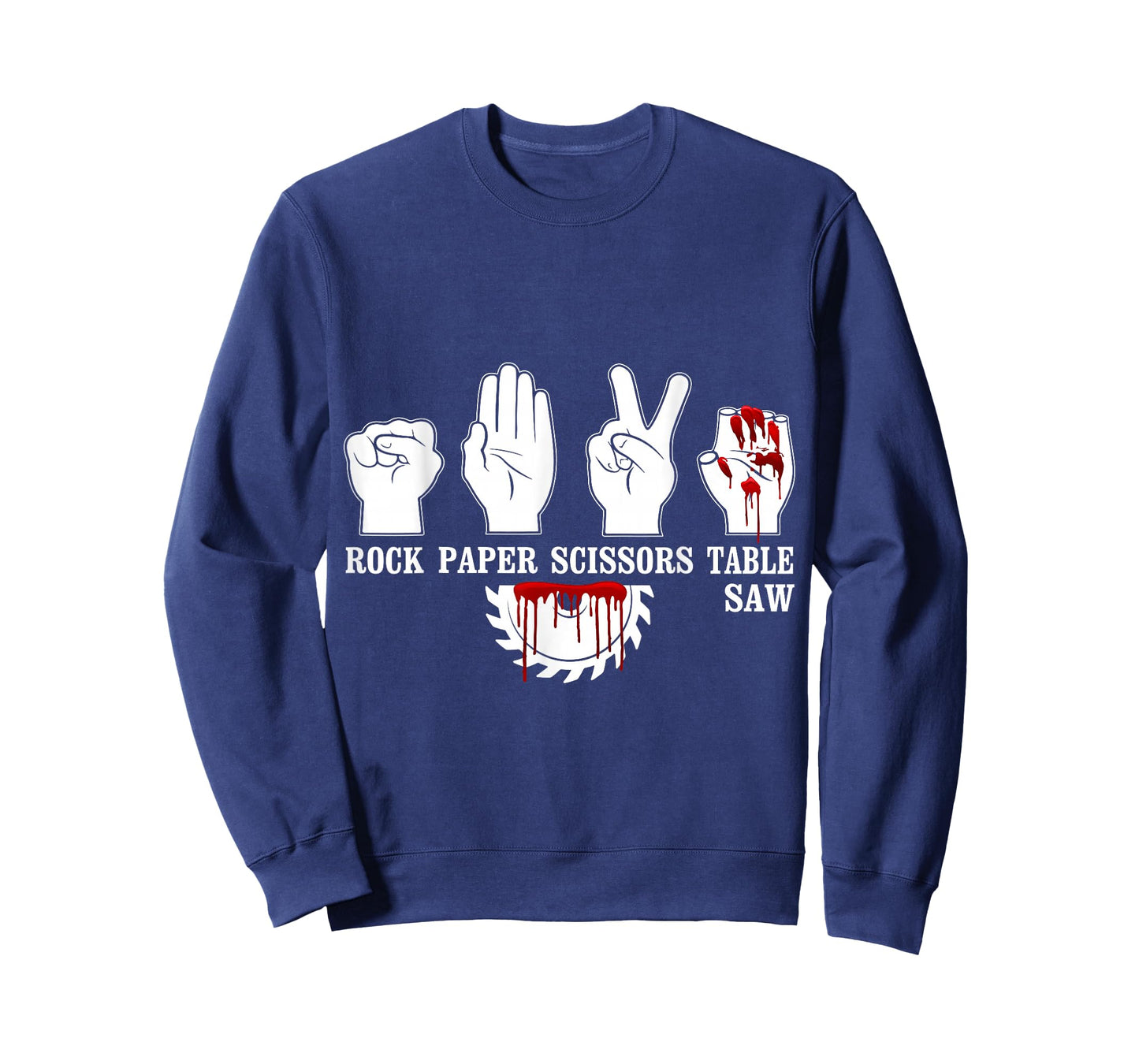Rock Paper Scissor Table Saw Funny Carpentry Woodworking T-Shirt