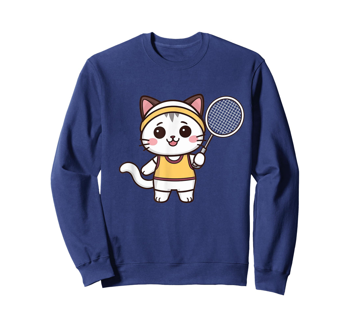 Badminton Funny Cat Women Girls Badminton Player Kawaii T-Shirt
