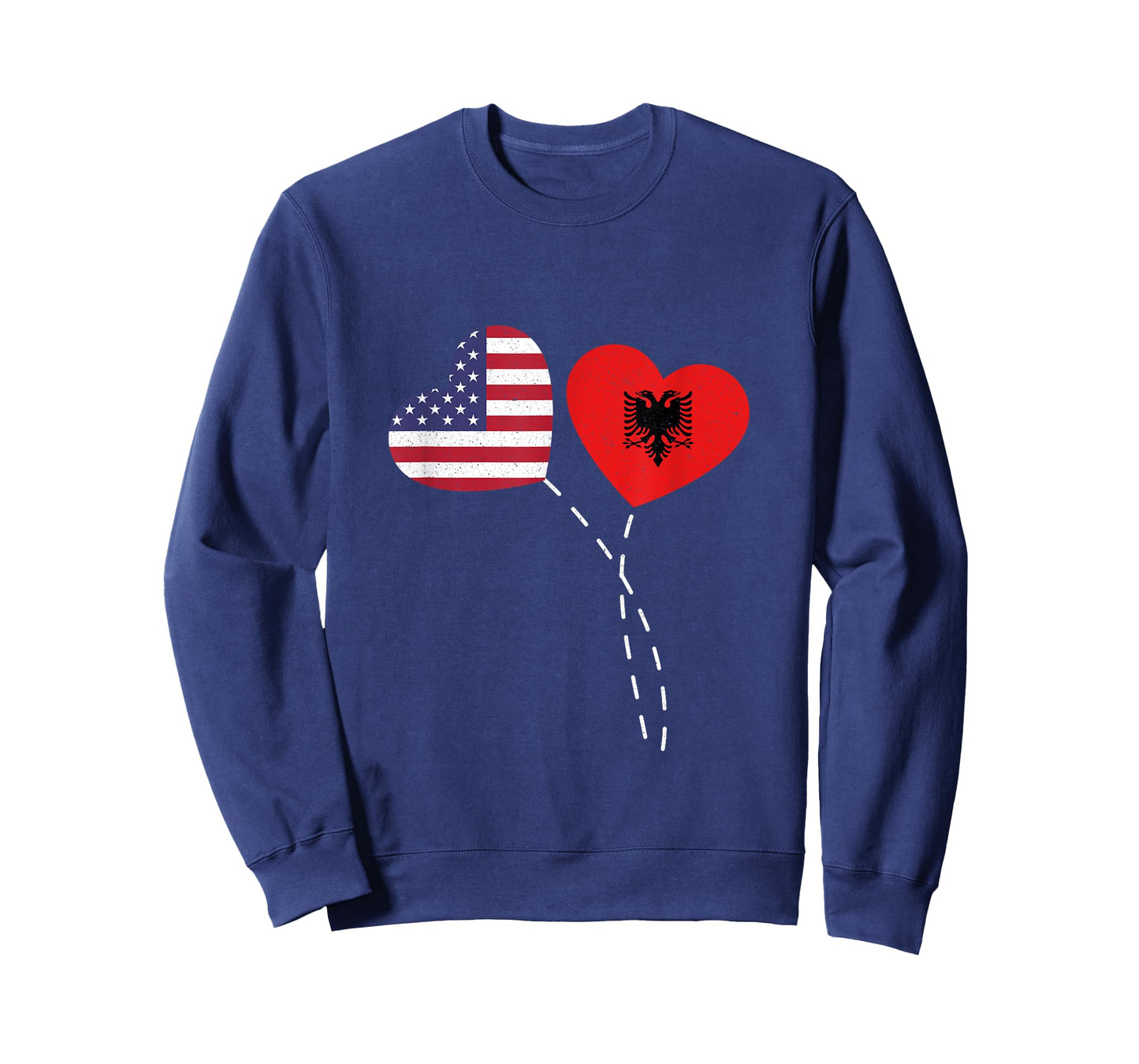 Loving Albania USA Flag Heart Albanian Americans Love T-Shirt