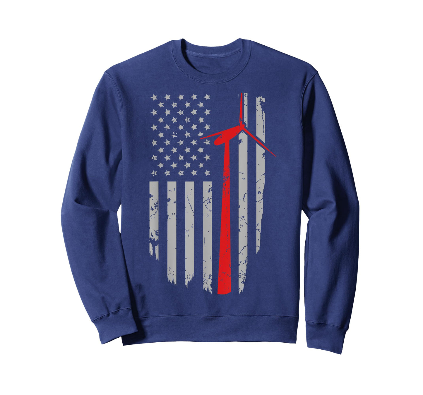 Vintage American Flag Mens Apparel, Wind Turbine Technician T-Shirt