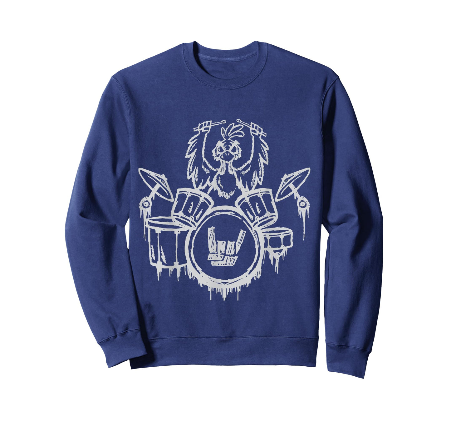 Heavy Metal Headbanger Gift Drummer Chicken Playing Drums T-Shirt